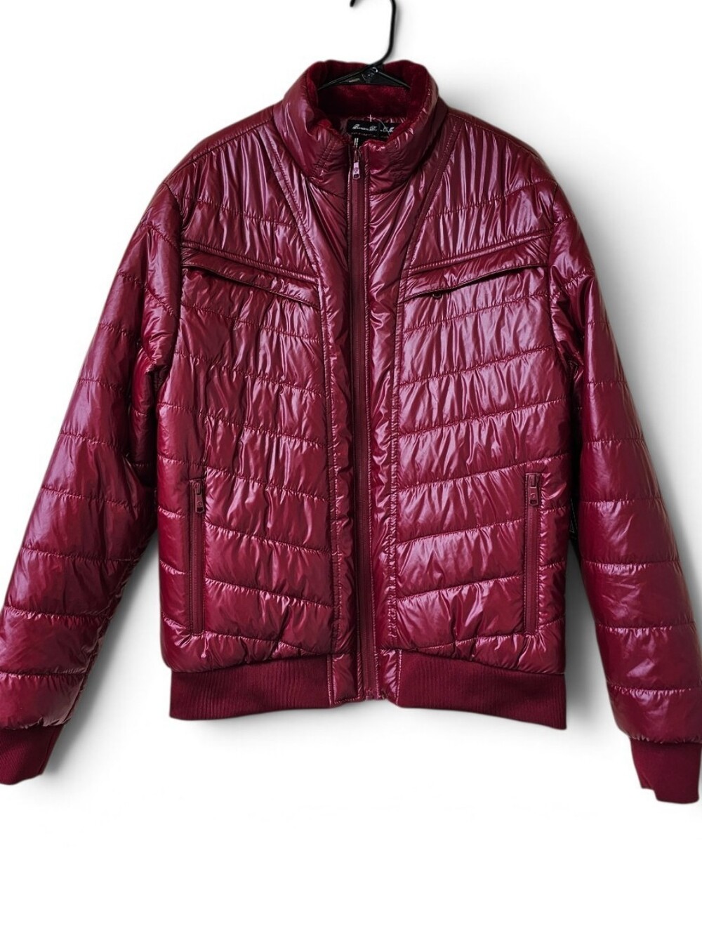 FRIED Denim Park Full Zip Fleece Lined PufferJacket Cherry Red NWT Size L